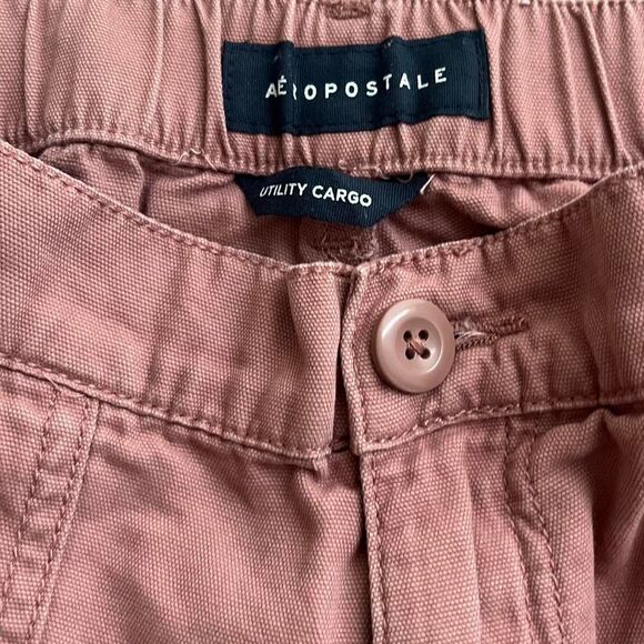Aeropostale Women's Utility Cargo 100% Cotton Relaxed Rose Pink Pants Medium - Picture 7 of 10